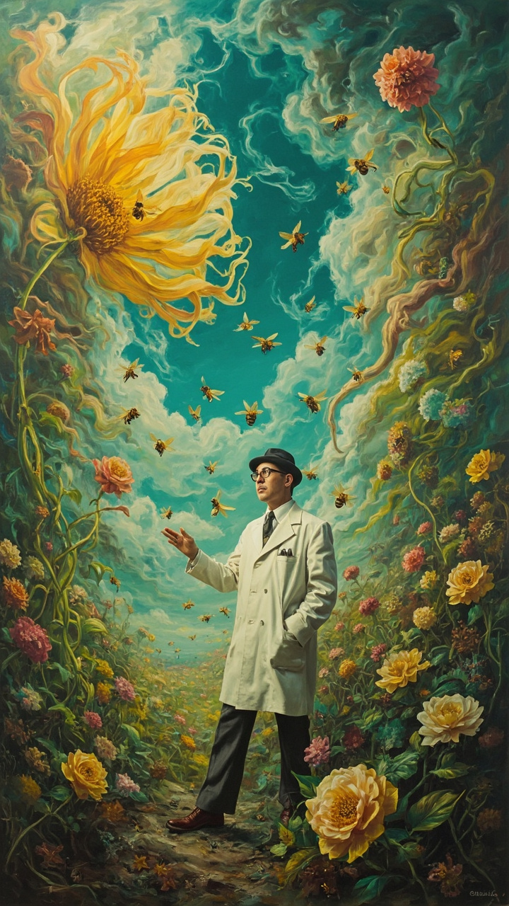 Surrealism faceless video style example 1