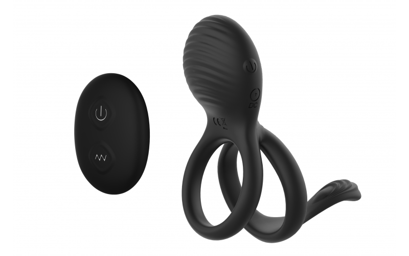 Dual Cock Ring Clit Vibrator with Remote Control