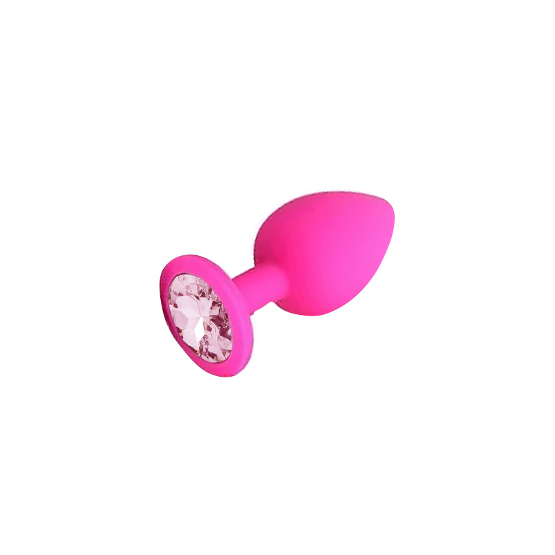 Pink Silicone Diamond Circle Butt Plug In Small 2.8 Inch