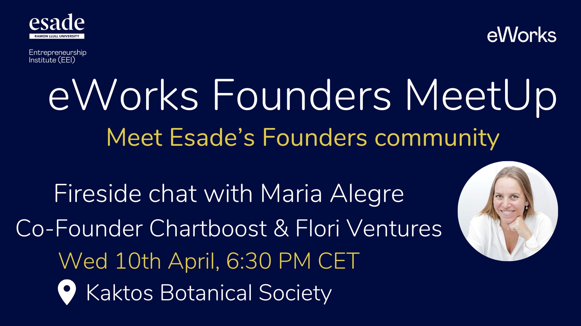 eWorks Founders Meetup - Maria Alegre cover