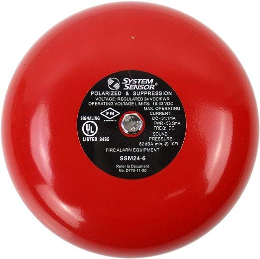 กระดิ่งแจ้งเหตุเพลิงไหม้ไฟฟ้า 24V ขนาด 6 นิ้ว SSM24-6 (Alarm Bell)
