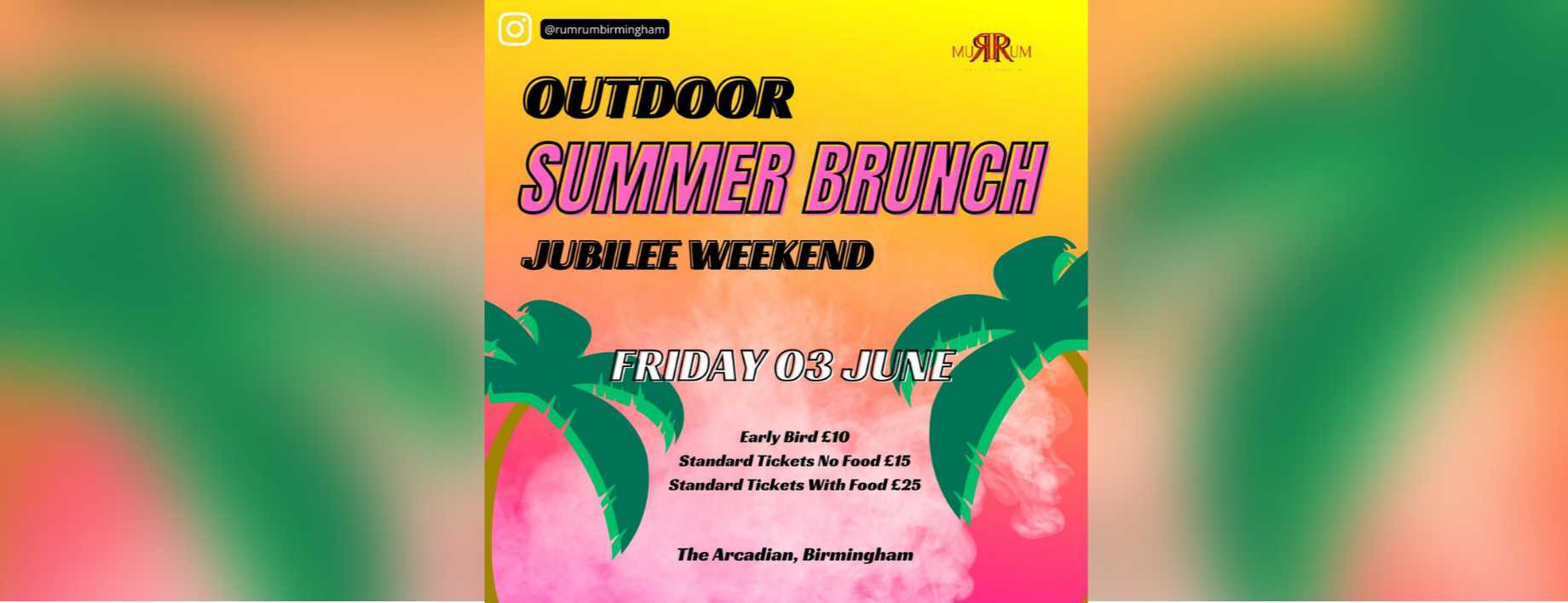 Outdoor Summer Brunch Friday Jubilee BBQ Terrace Party - 3pm to 10pm Party & Food