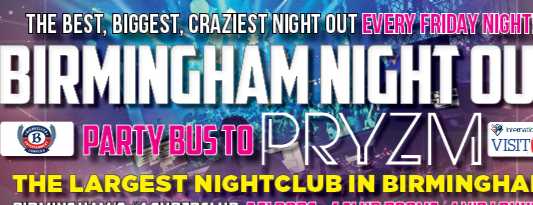Party Bus to Birmingham broadstreet