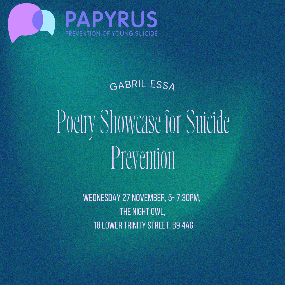 Gabril Essa Poetry Showcase for Suicide Prevention