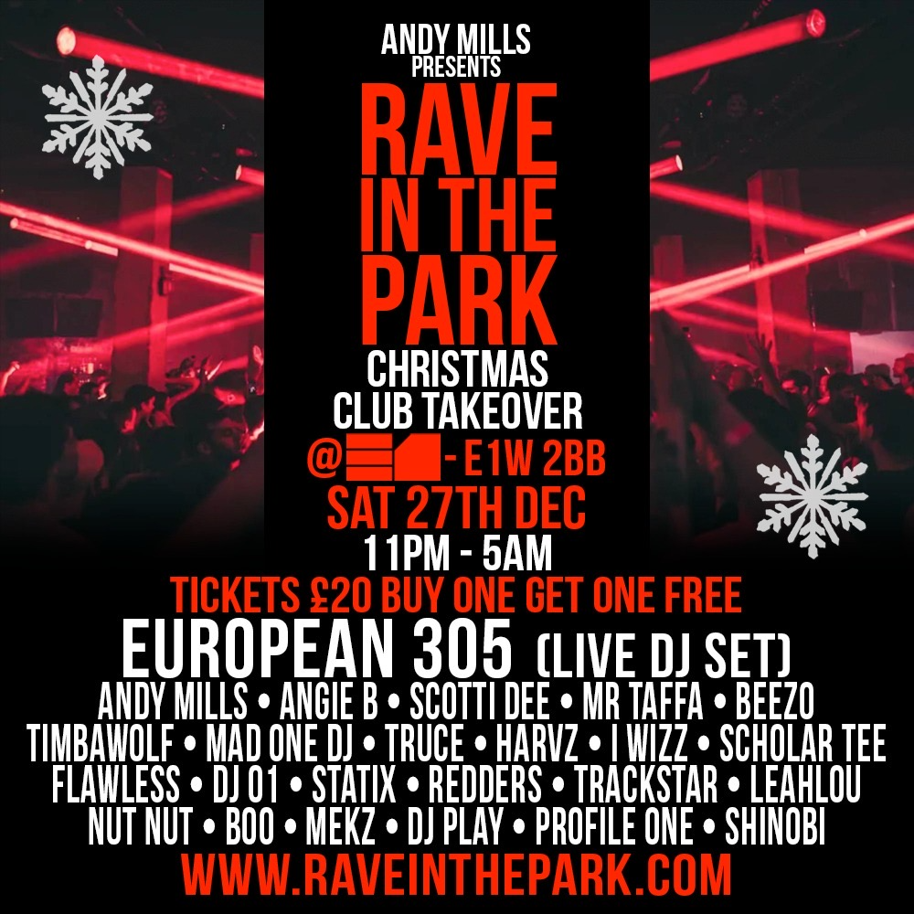 RAVE IN THE PARK CHRISTMAS CLUB TAKE OVER AT ONYX FORMERLY E1
