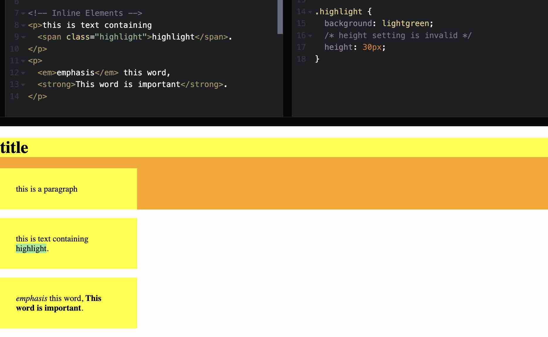 延續上圖的設定，再加上`.highlight`的樣式。