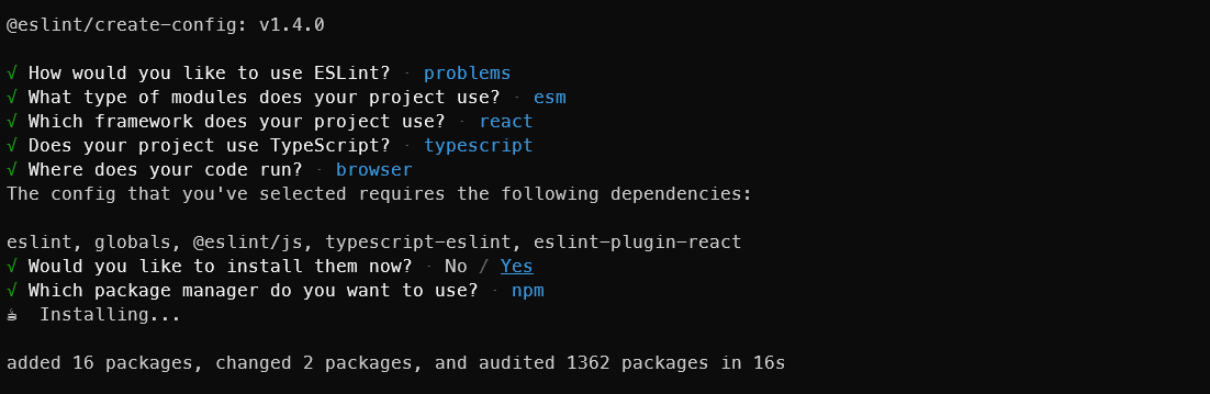 config eslint