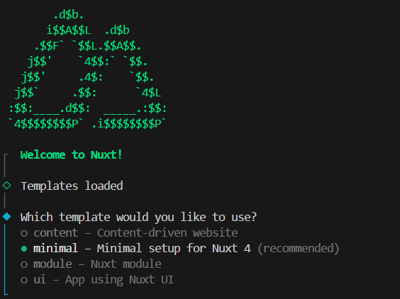 Nuxt install template