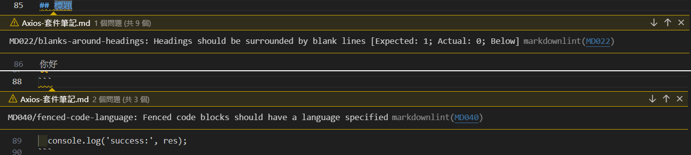 MarkdownLint error