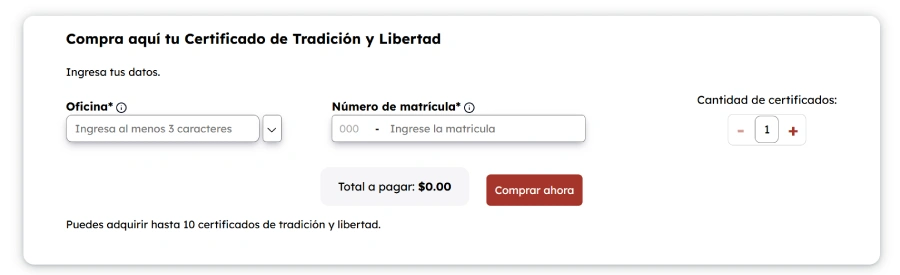 Certificado de tradición y libertad