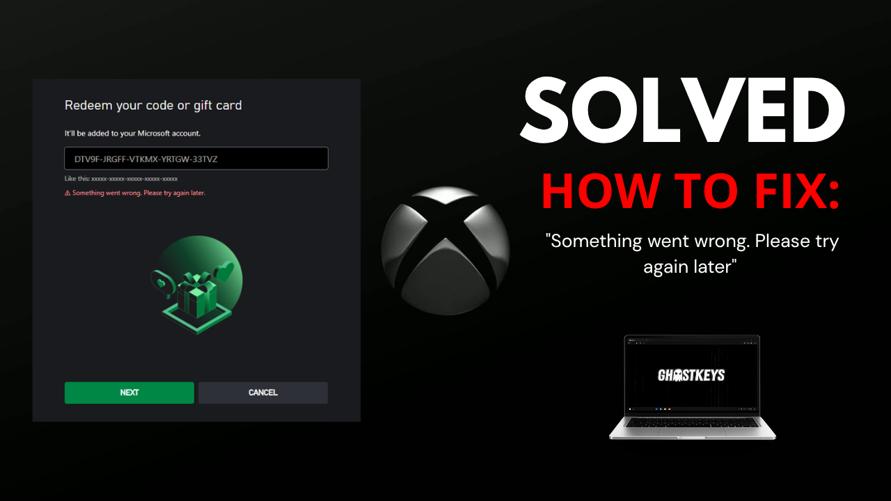 How to fix Something Went Wrong error when redeeming an Xbox Game Pass code