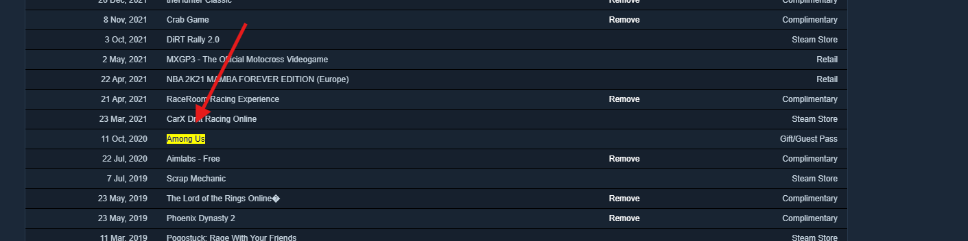 account licenses page showing list of owned products