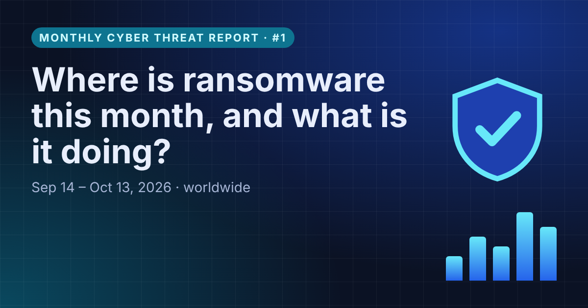 Monthly Cyber Threat Report #1: Where ransomware stands worldwide