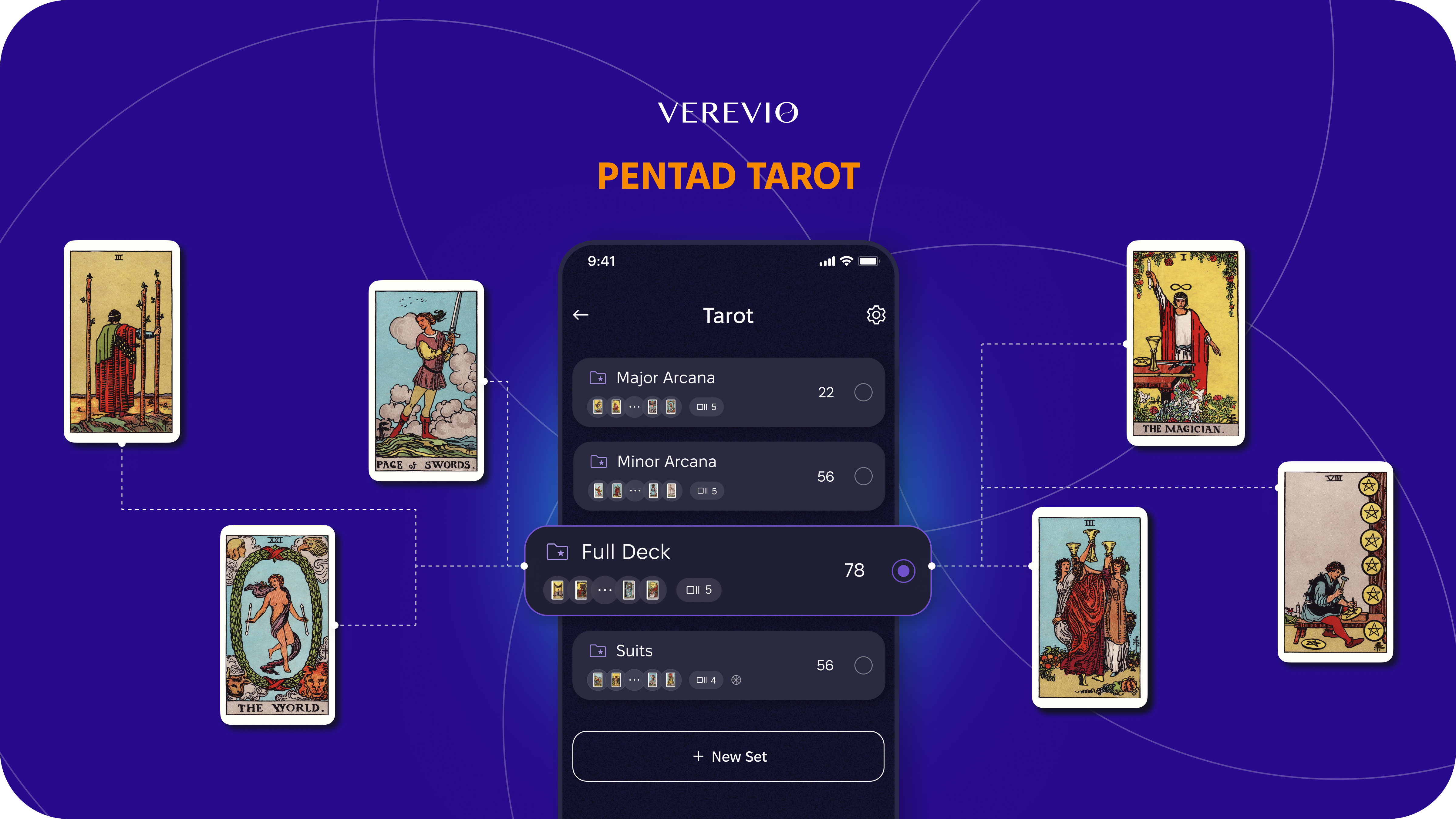 Pentad Tarot App Interface