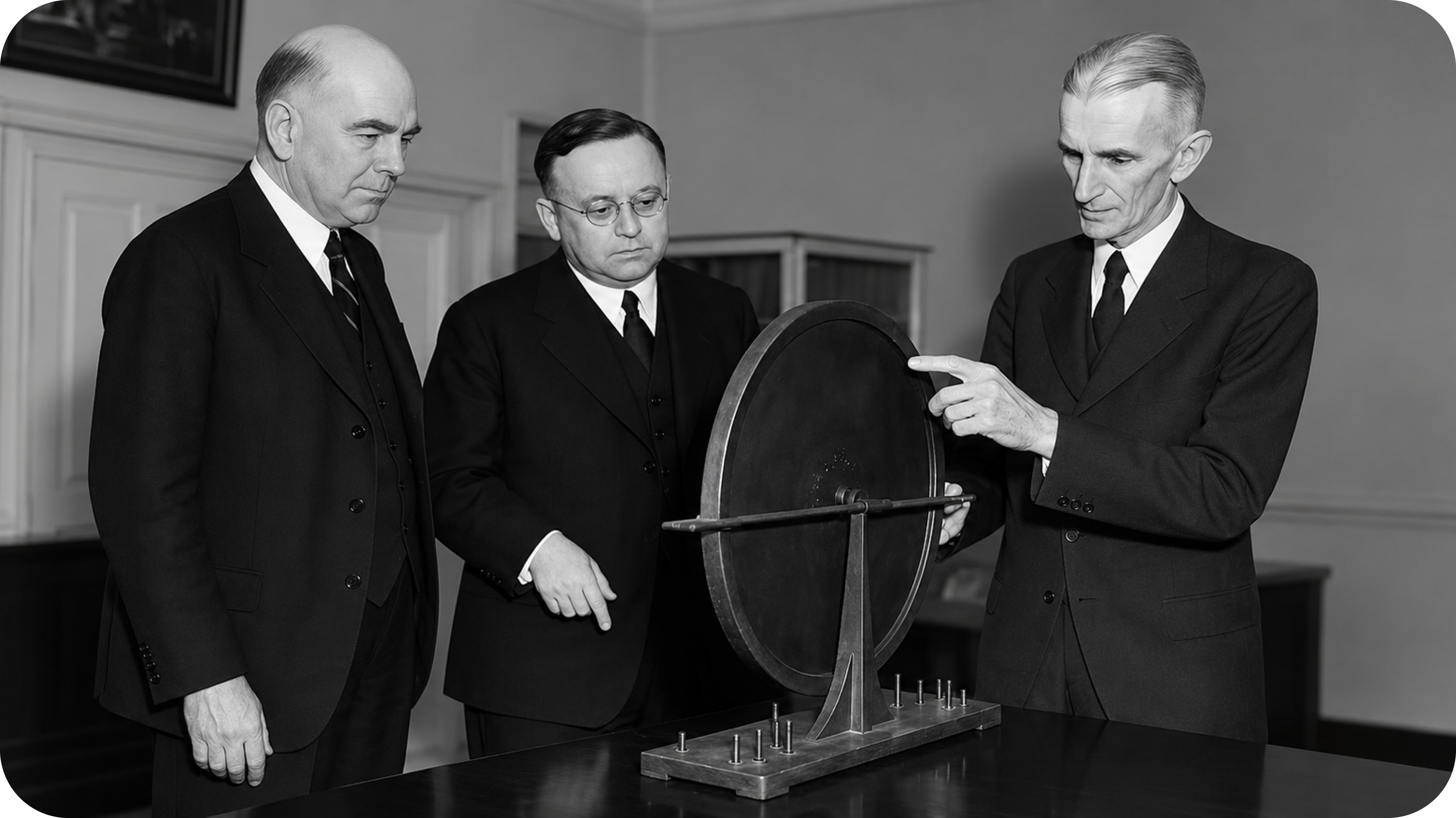 Nikola Tesla explaining the rotating magnetic field, 1938