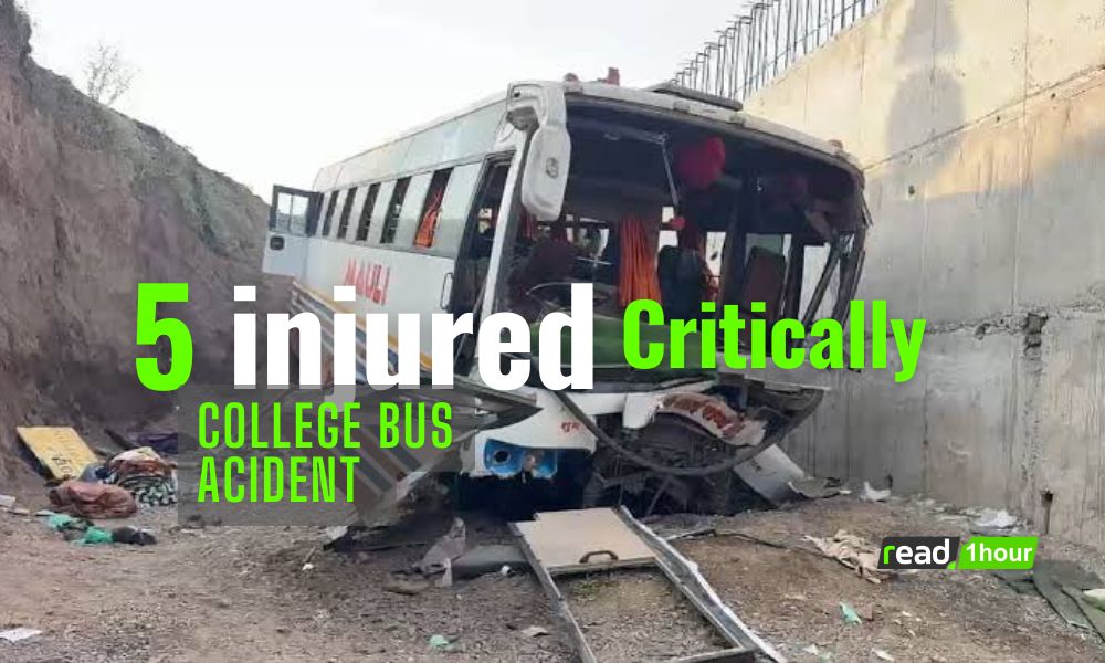 Collage bus accident in Bengaluru 5 student injured critical situation Collage bus accident in Bengaluru