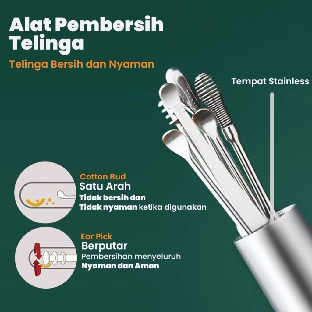 Pembersih Telinga Stainless Steel