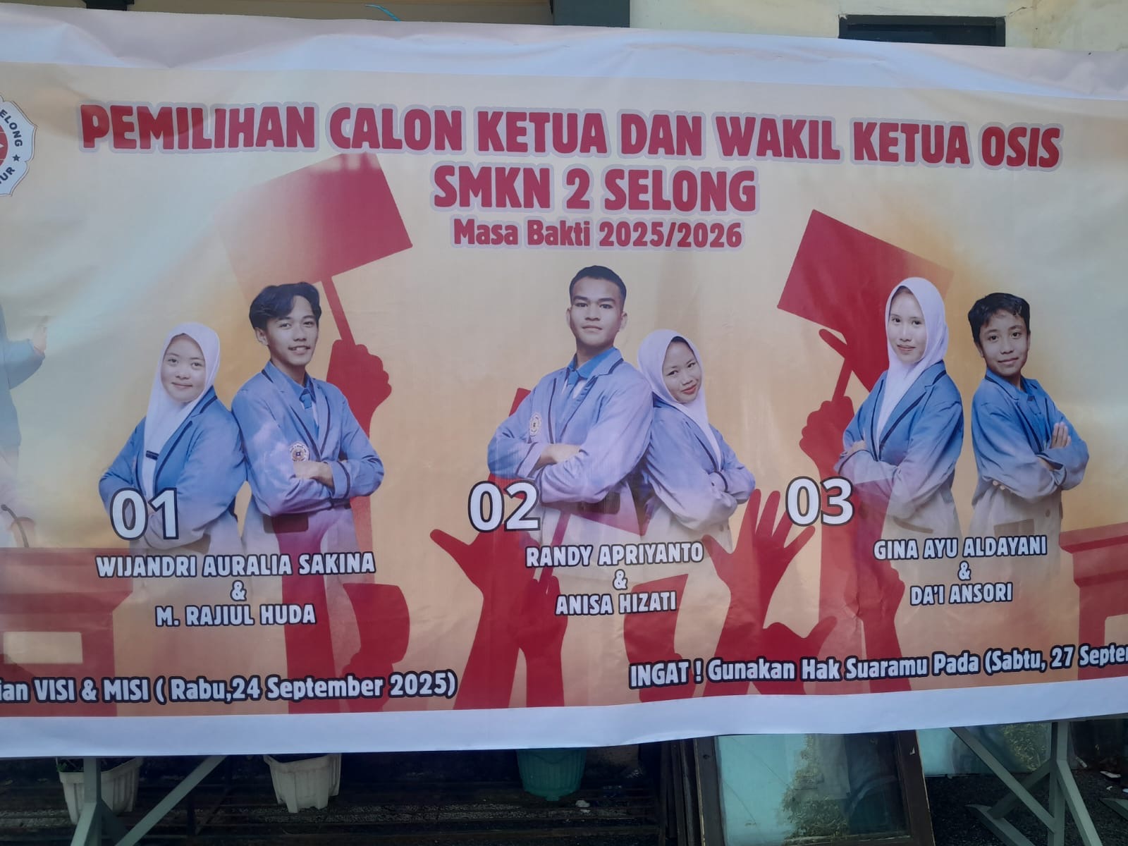 Siapa Pilihanmu? 3 Paslon OSIS SMKN 2 Selong Siap Bertarung