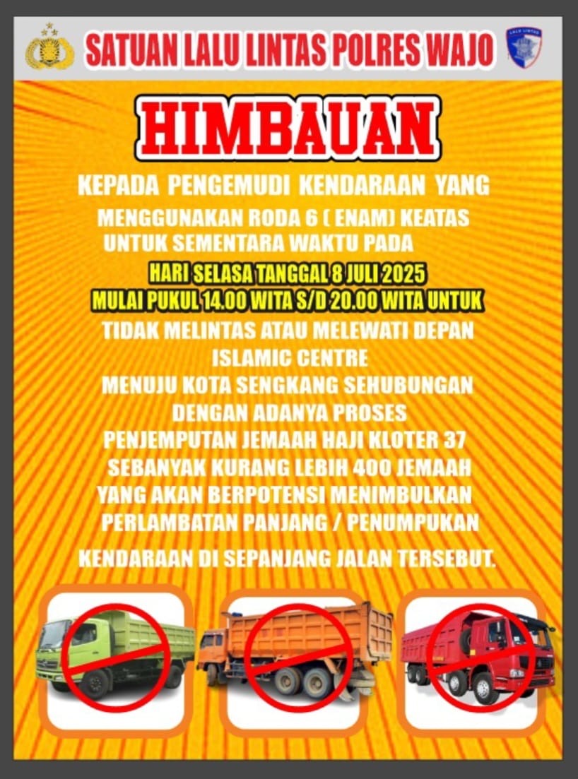 Polres Wajo Siapkan Pengamanan dan Rekayasa Lalu Lintas Saat Kedatangan Jemaah Haji
