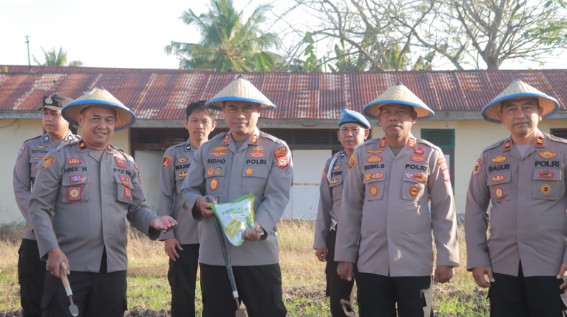 Wujud Nyata Polri Peduli Pangan, Kapolres Wajo Tanam Jagung di Sabbangparu