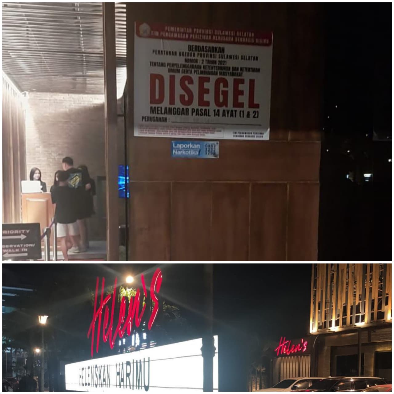 Segel Masih Terpasang, Helen’s Makassar Diduga Tetap Langgar Izin