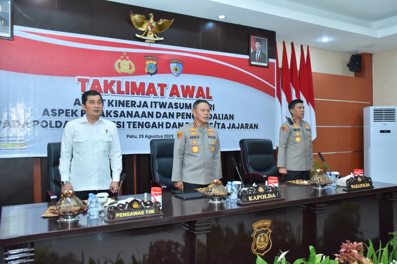 Itwasum Polri Gelar Audit Kerja di Polda Sulteng