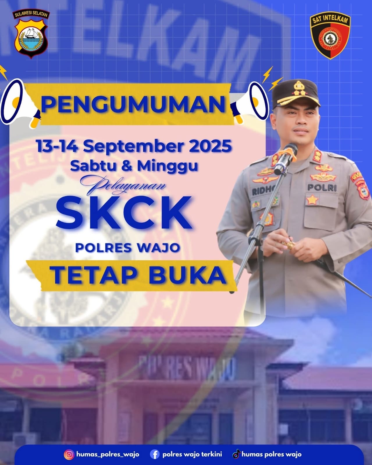 Polres Wajo Beri Kemudahan Warga, SKCK Bisa Diurus Akhir Pekan