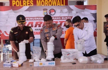 Polres Morowali Musnahkan 2.061 KG Sabu Hasil Sitaan

