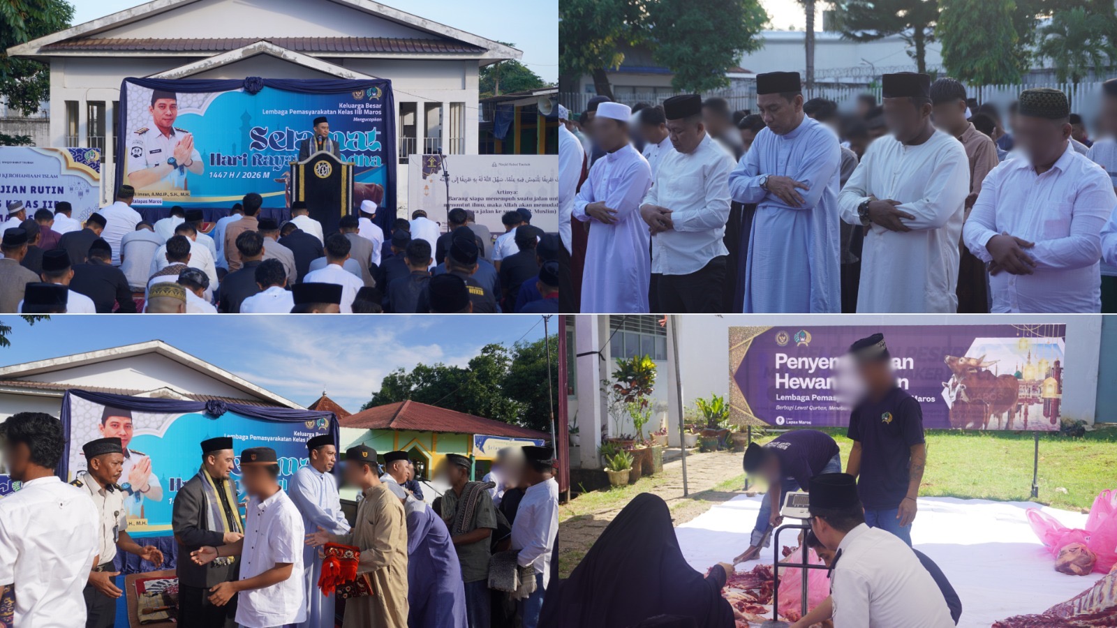 Suasana Hari Raya Idul Adha 1447 H Di Lapas Kelas II B Kabupaten Maros Sulsel, Berlangsung Khidmat dan Penuh Kebersamaan


