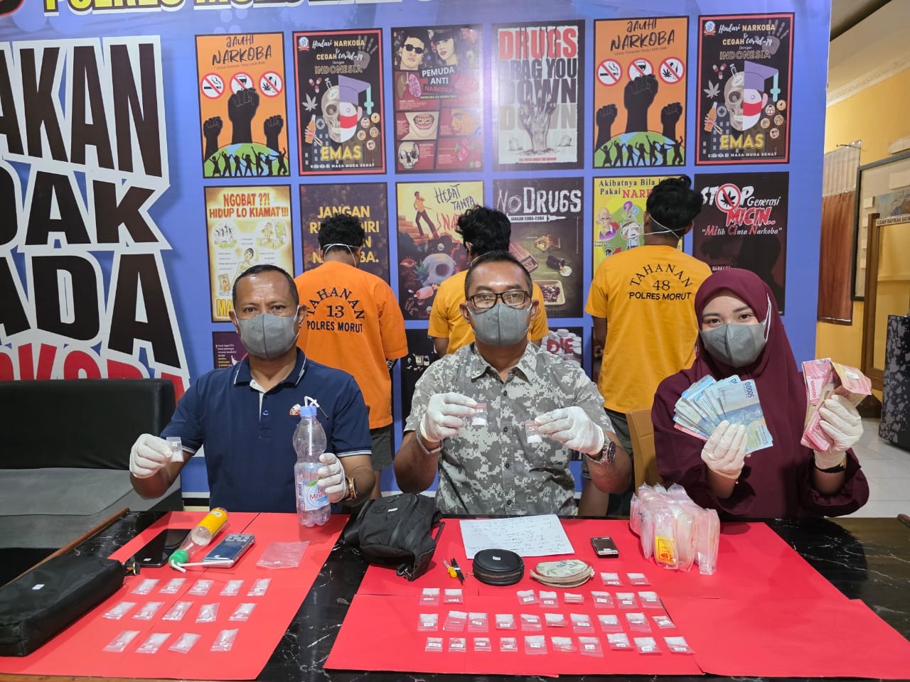 Awal 2026, Polres Morut Kerangkeng Tiga Pengedar Sabu

