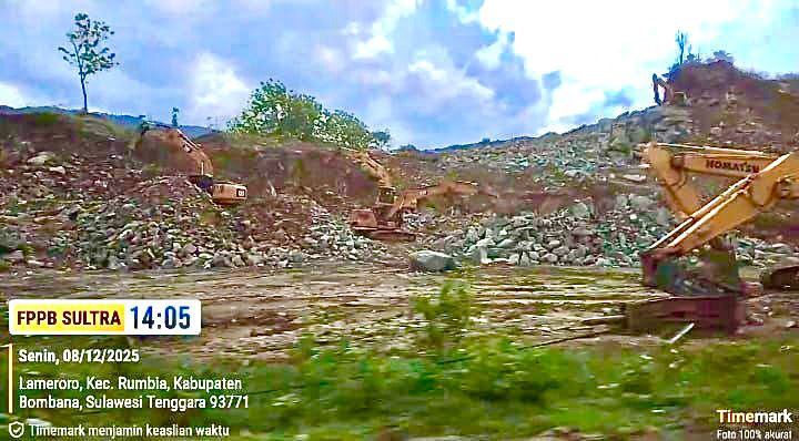 FPPB Minta Polda Sultra  Menyegel Dugaan Galian C Ilegal di Bukit Langkapa Dinilai Berbahaya dan Tidak Berizin

