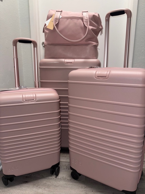 Blush-Toned & Travel-Ready: The Béis Luggage Set in Atlas Pink