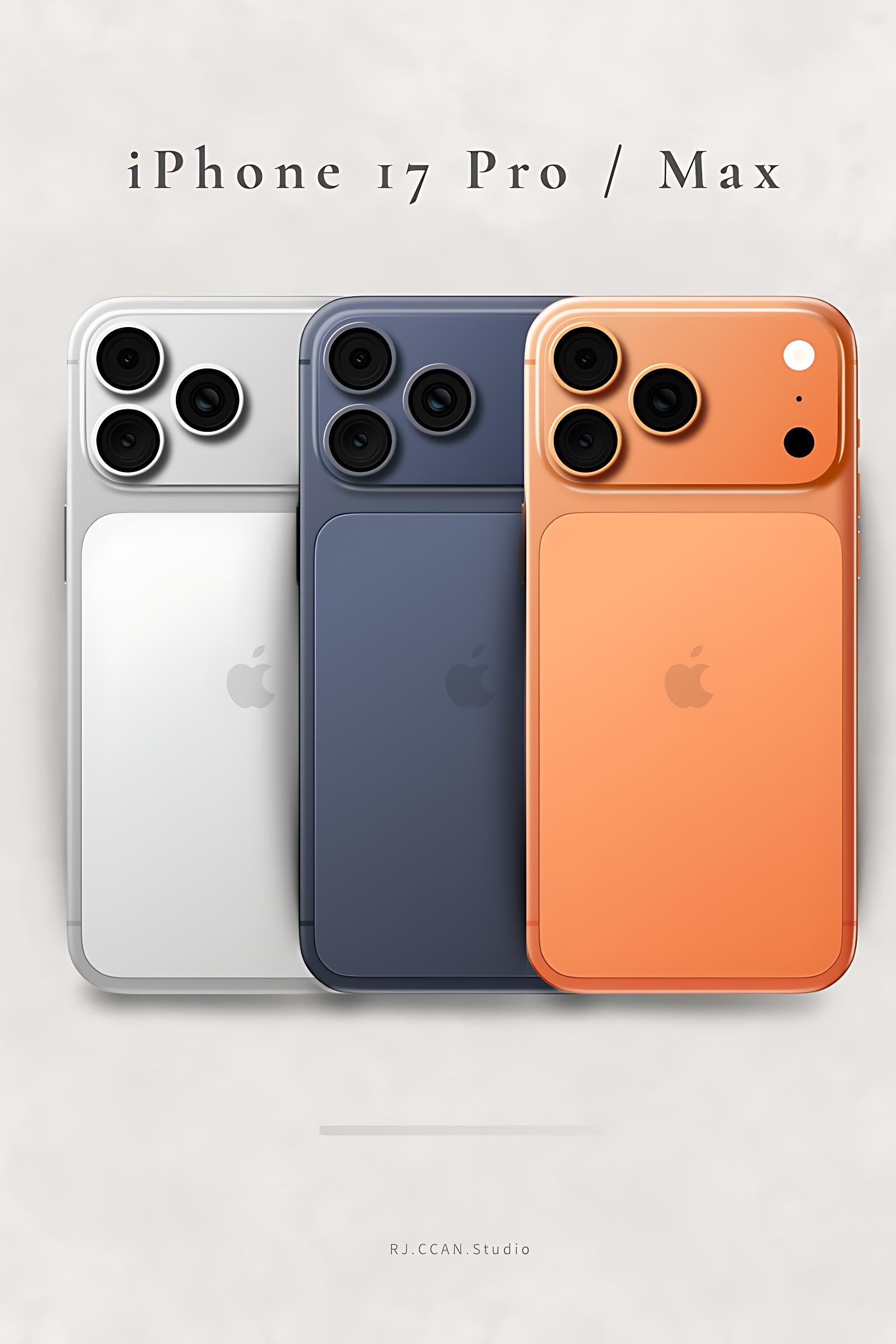 iPhone 17 Pro / Pro Max 機型外觀與配色設計示意圖