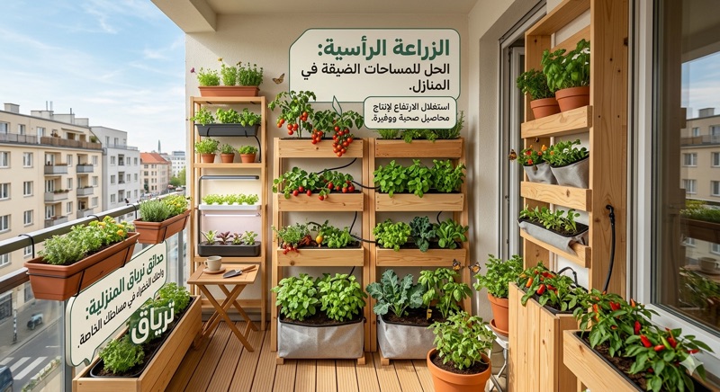 الحديقة المنزلية في المساحات الضيقة الزراعه الرأسيه ترياق