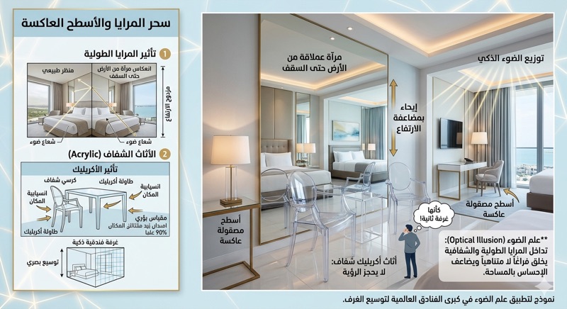 سحر المرايا والأسطح العاكسة لتوسعة الغرف ترياق