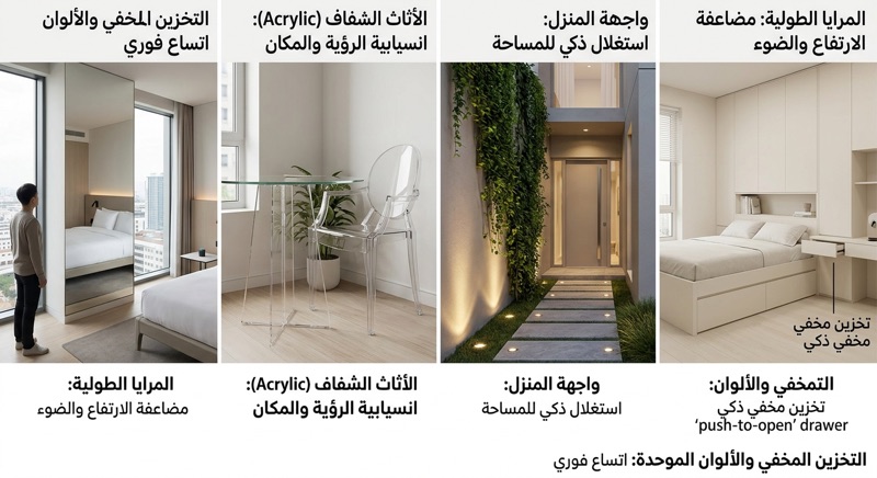 توزيع الظلال: الإضاءة الذكية التي تخلق ظلالاً للنباتات على الجدران البيضاء تعطي بعداً ثالثاً للمكان، مما يشعرك بأنك في مساحة واسعة مليئة بالتفاصيل.ترياق