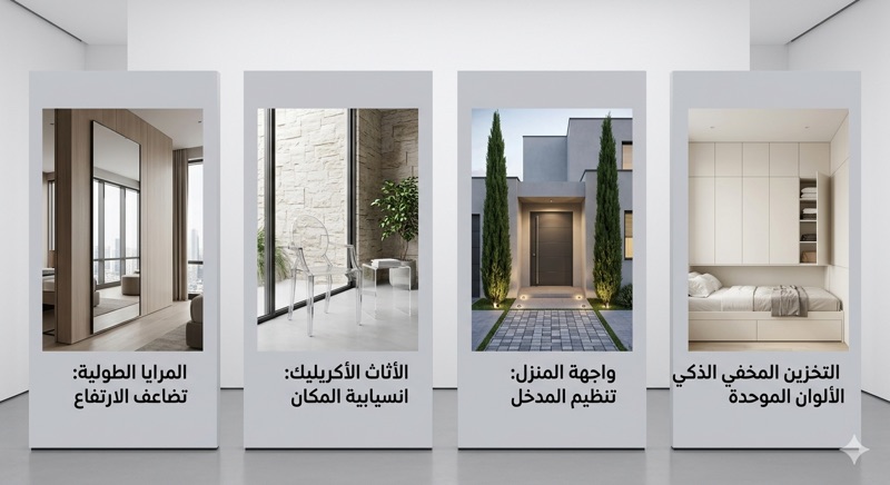 توزيع الظلال: الإضاءة الذكية التي تخلق ظلالاً للنباتات على الجدران البيضاء تعطي بعداً ثالثاً للمكان، مما يشعرك بأنك في مساحة واسعة مليئة بالتفاصيل.