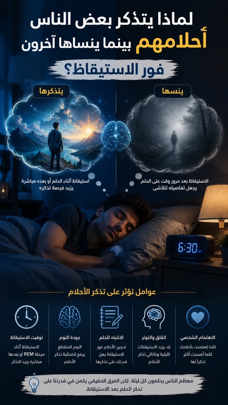 لماذا يتذكر بعض الناس أحلامهم بينما ينساها آخرون فور الاستيقاظ؟ رجل نائم يرمز إلى تذكر الأحلام وعلاقة الدماغ بذاكرة الأحلام أثناء النوم.