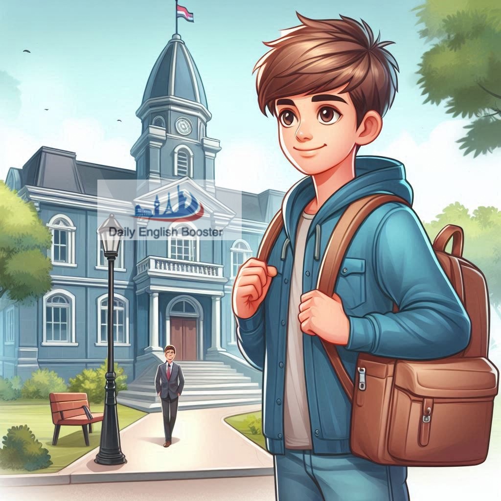 Student moving into college dormitory