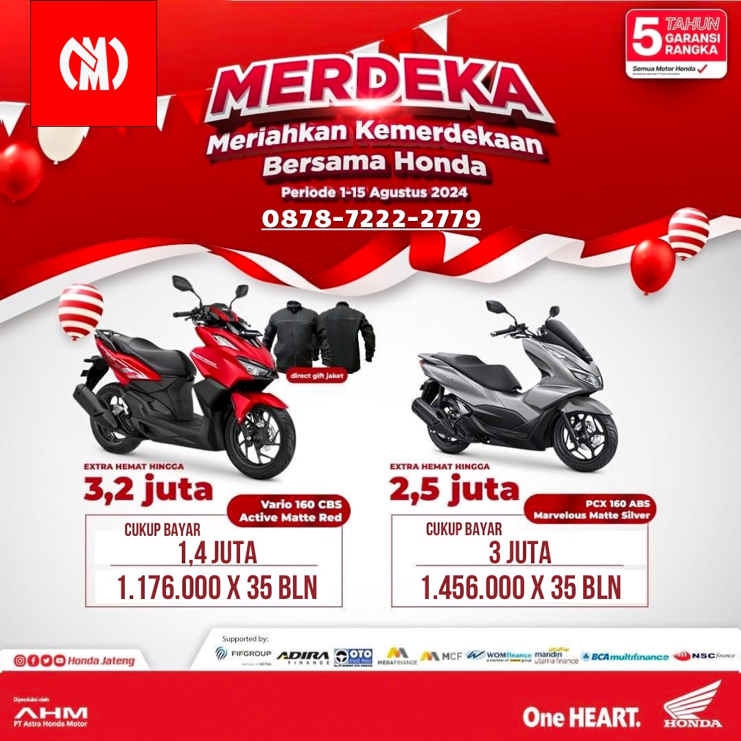 PROMO MOTOR HONDA BULAN AGUSTUS 2024 SLAWI TEGAL BREBES