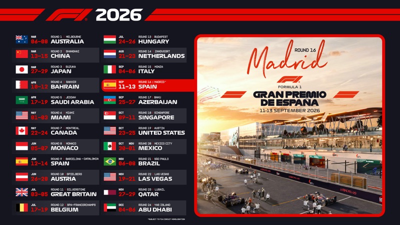 Madrid Calendar F1