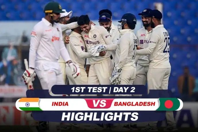 IND vs BAN 1st Test: कुलदीप,सिराज के सामने लड़खड़ाई बांग्लादेश की पारी, दूसरे दिन खेल खत्म होने तक बांग्लादेश 133/8,,,।