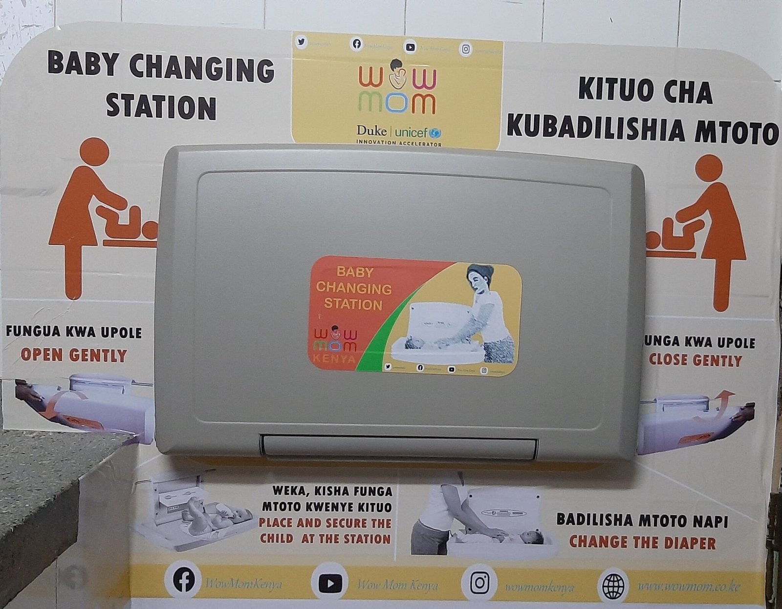 Big Announcement! Our First Baby Changing Station in a Public Toilet in Nairobi.