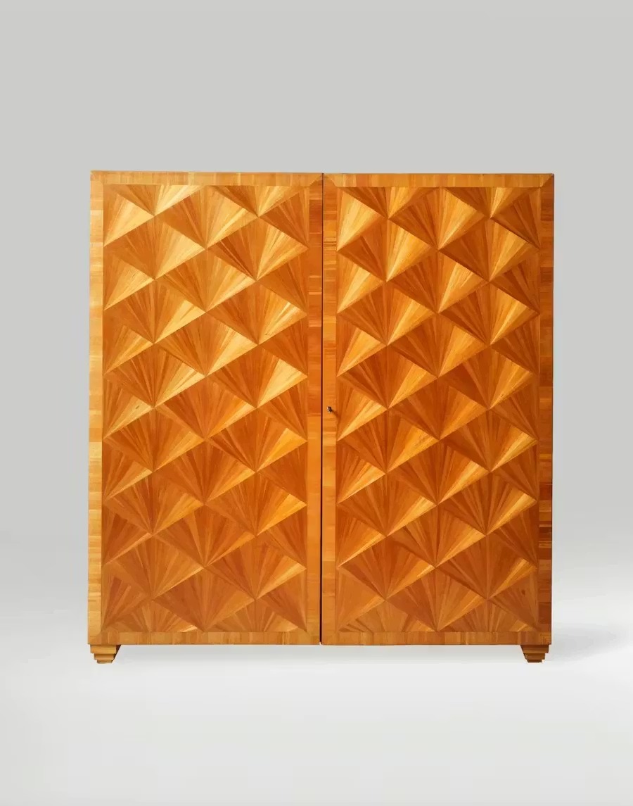 Straw Marquetry Cabinet –direction, repetition and hand-worked straw marquetry – Jean-Michel Frank