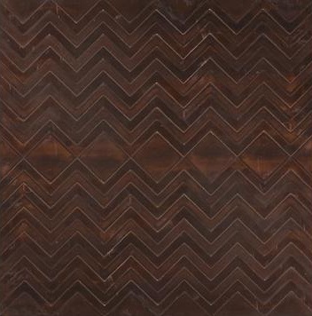 de ferranti embossed-repousse relief work in metal etched chevron
