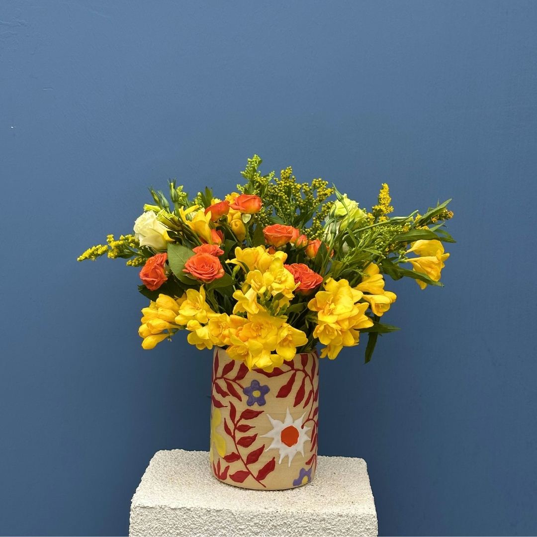  Güneşin Çiçeği Seramik Vazo