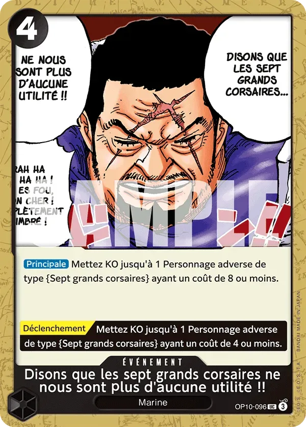 Disons que les sept grands corsaires ne nous sont plus d'aucune utilité !!