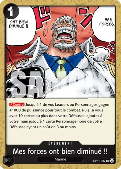 Mes forces ont bien diminué !!
