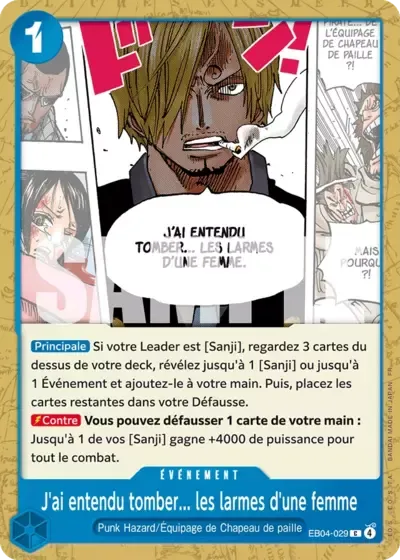 J'ai entendu tomber... les larmes d'une femme