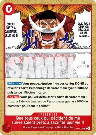 Que tous ceux qui décident de me suivre soient prêts à sacrifier leur vie&nbsp;!!